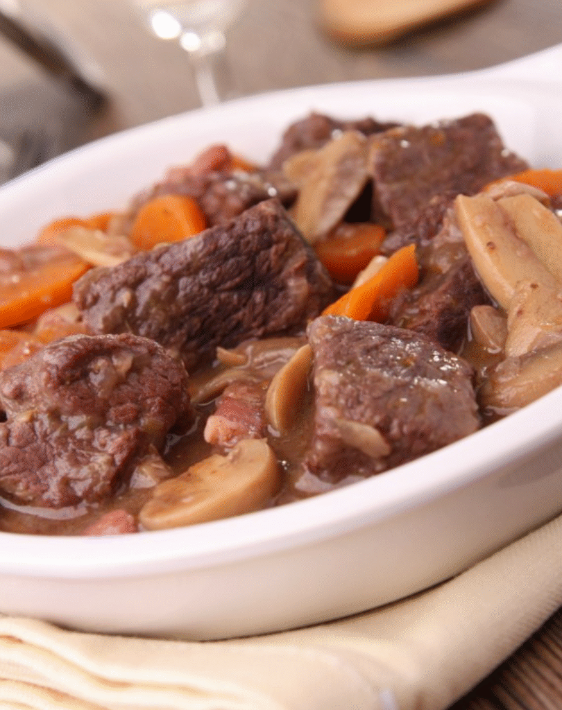 Beef stew in the Bourguignon style